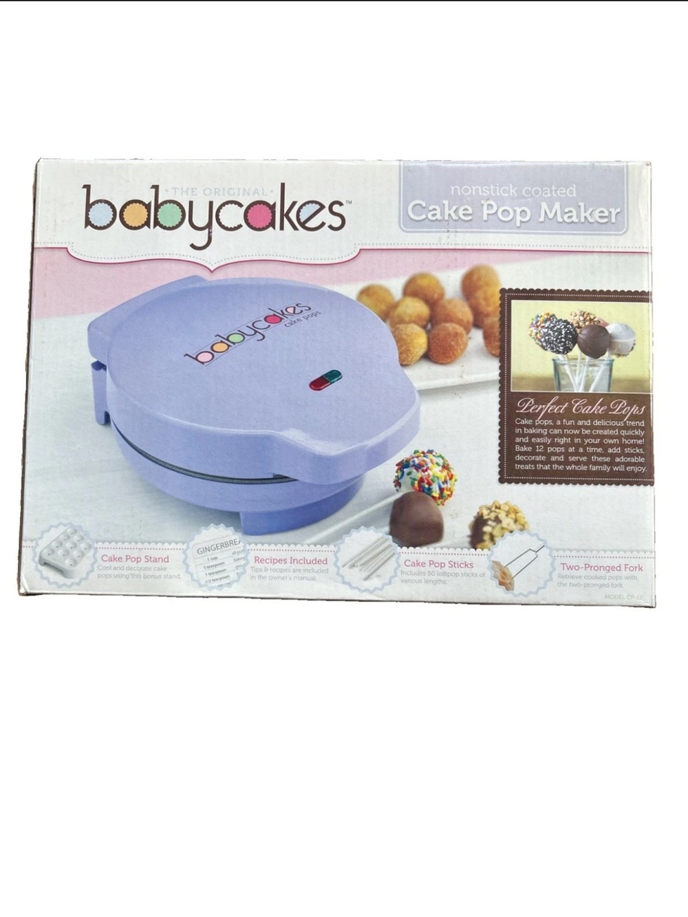 Babycakes Mini Cake Pop Maker Purple Makes 12 Non-Stick cake balls‎ CP-94LV NEW